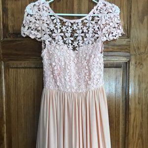 NWT Blush Pink Lace Floral Dress